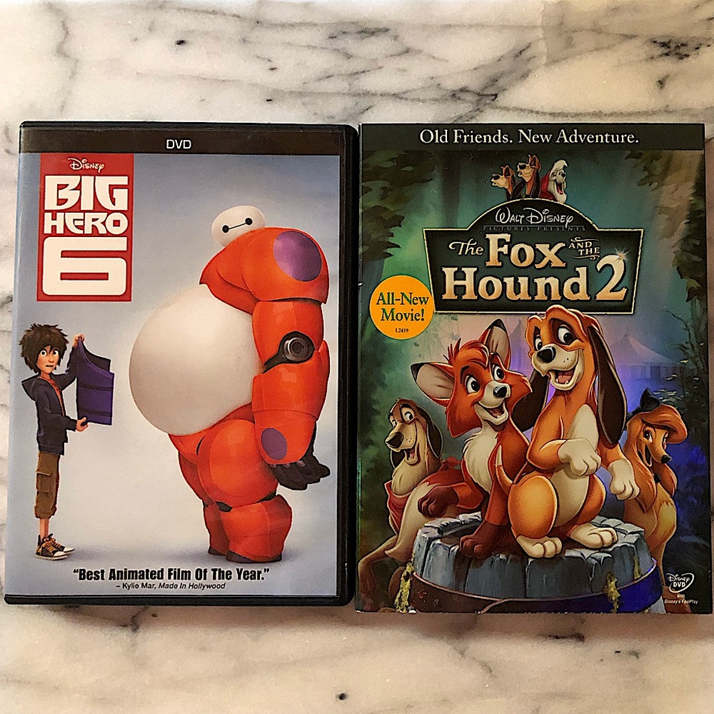 Bundle set of Disney Big Hero 6 and Fox and Hound 2 DVD
